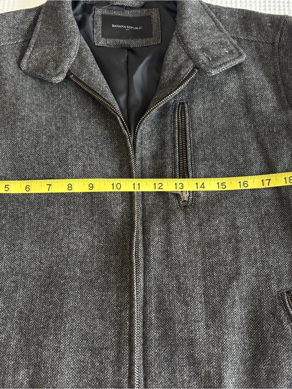 Banana Republic Men's Dark Charcoal Zip Shirt Jacket
